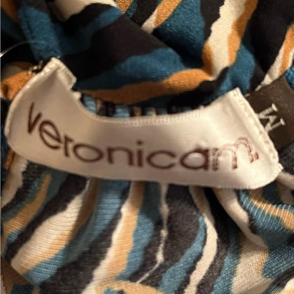 Veronica M Blue Zebra Print Halter Neck Sleeveless Midi Dress - Size M - Picture 7 of 7